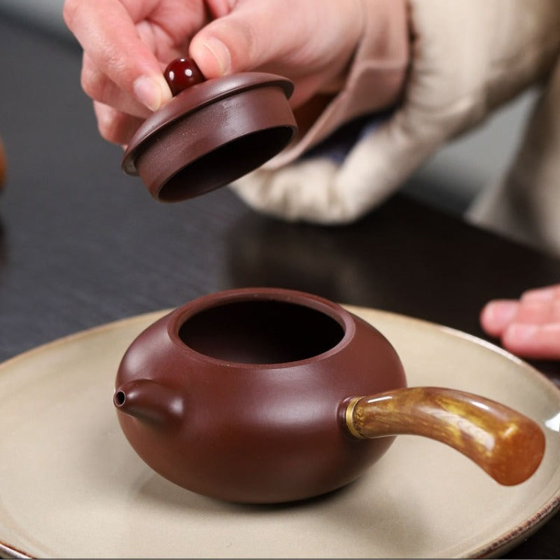 Yixing-Zisha-Teekanne [Tang Yu Wendan] (Zi Zhu Ni/Dahongpao - 200 ml)