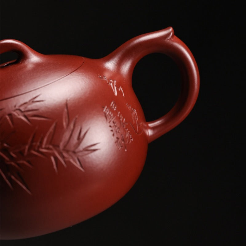 Vollständig handgefertigte Yixing Zisha Teekanne [Yuan Zhu Pot] (Dahongpao- 240ml)