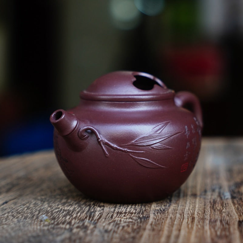 Full Handmade Yixing Zisha Teapot [Niu Gai Pot] (Zi Ni - 170ml)
