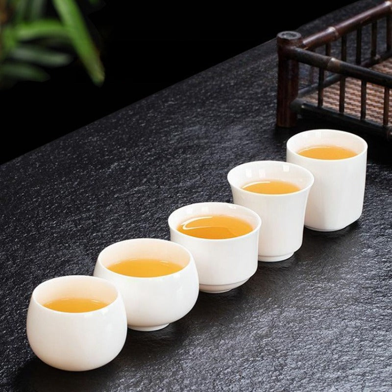 Mutton Fat Jade White Porcelain Glazed Master Tea Cup 75-120ml