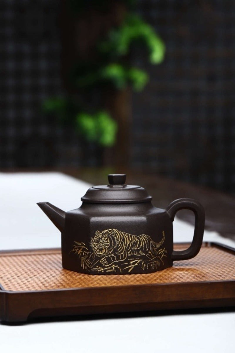 Tetera de Zisha de Yixing completamente hecha a mano [Jianliu De Zhong] (Shi Huang - 300ml)