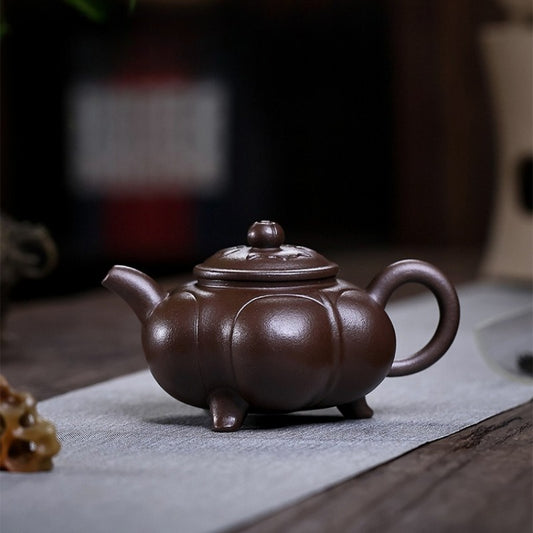 Full Handmade Yixing Zisha Teapot [Sanzu Ruyi] (Baoshan Zi Ni - 300ml)