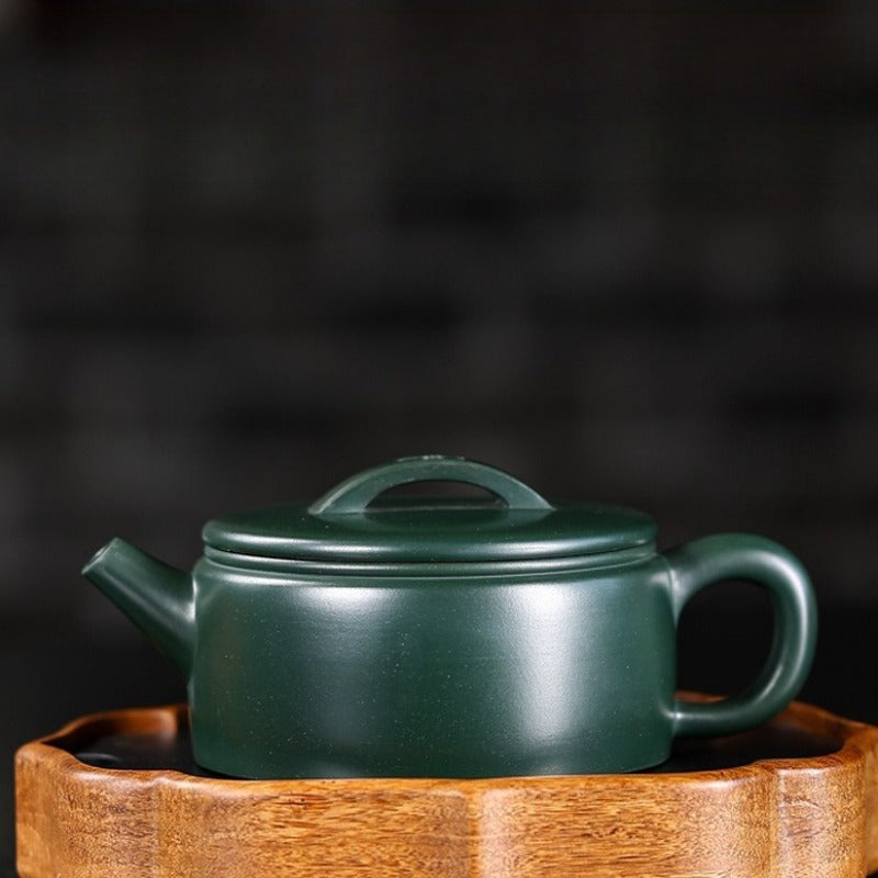 全手工宜兴紫砂茶壶 [汉瓦壶] (民国绿泥 - 220ml)