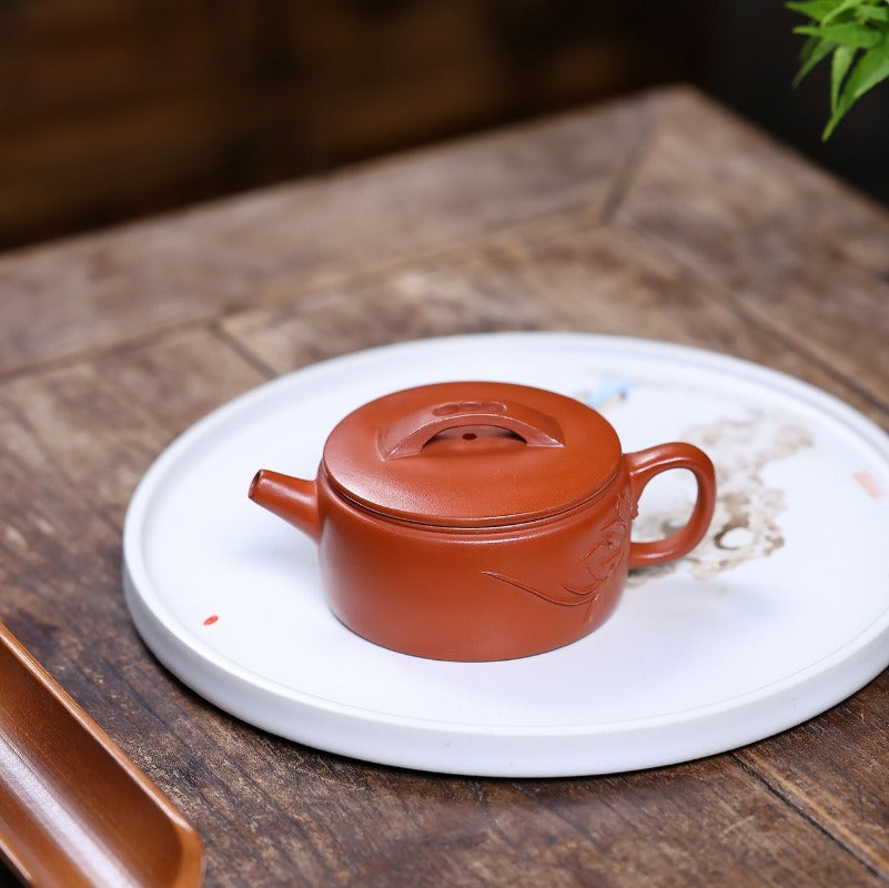Théière Yixing Zisha [Feuilles de pêcher Hanwa] (Zhao Zhuang Zhu Ni - 150ml)