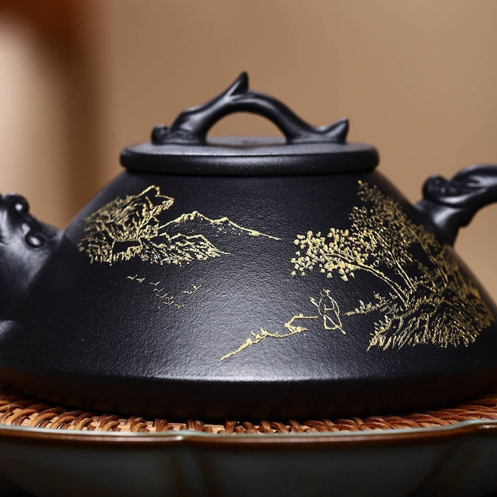 Full Handmade Yixing Zisha Teapot [Long Piao Pot] (Shi Huang - 200ml) - YIQIN TEA HOUSE | yiqinteahouse.com | 200-300ml, full handmade zisha teapot, teapot, teaware