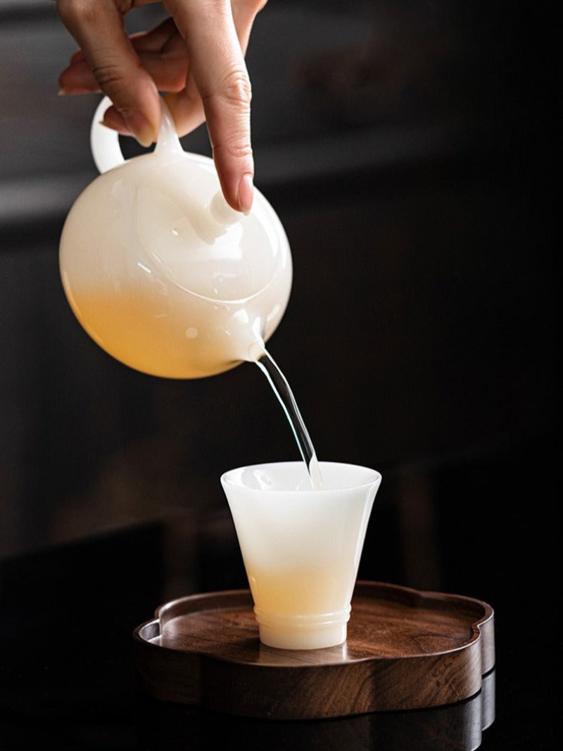冰玉白玉瓷釉烧【西施壶】80/200/300ml