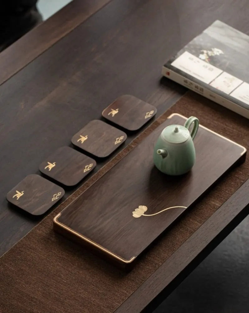 Ebony Copper Frame Tea Tray - YIQIN TEA HOUSE | yiqinteahouse.com | new arrival, tea tray, teaware