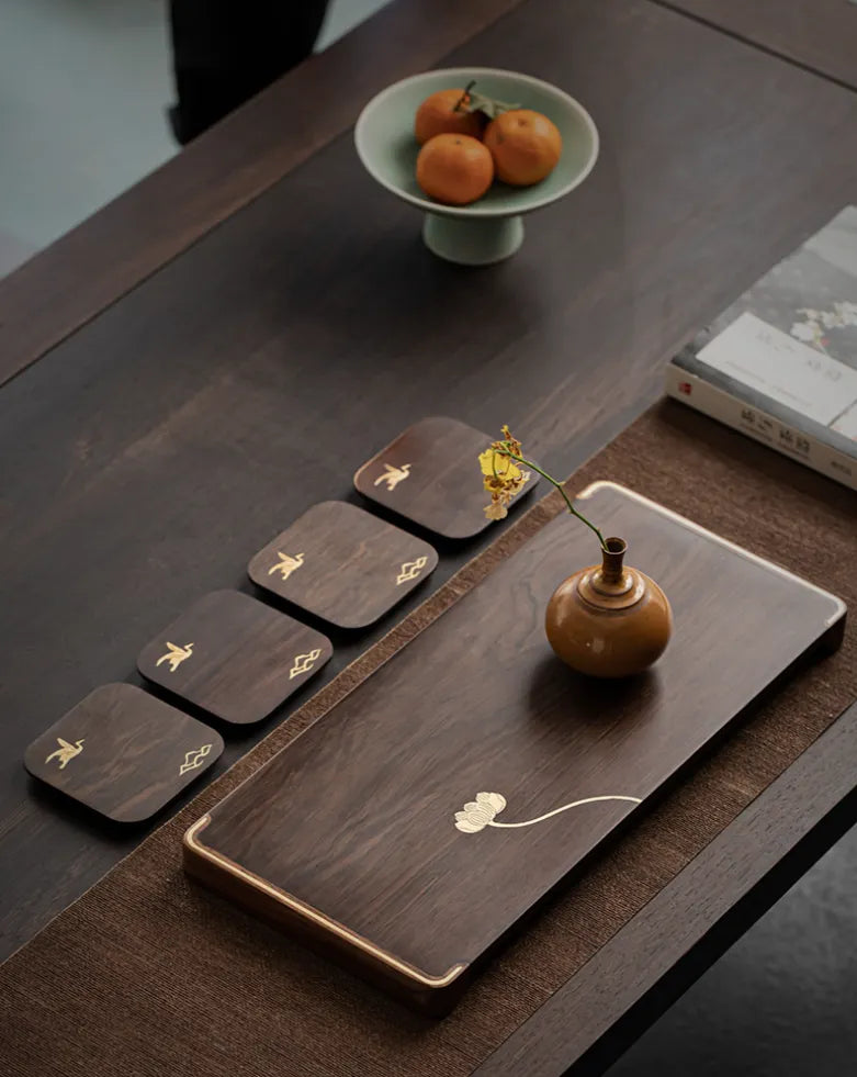 Ebony Copper Frame Tea Tray - YIQIN TEA HOUSE | yiqinteahouse.com | new arrival, tea tray, teaware