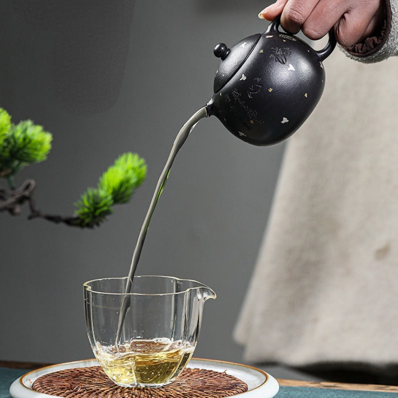 Full Handmade Yixing Zisha Teapot [Xixin Xishi] (Hei Luolan - 220ml)