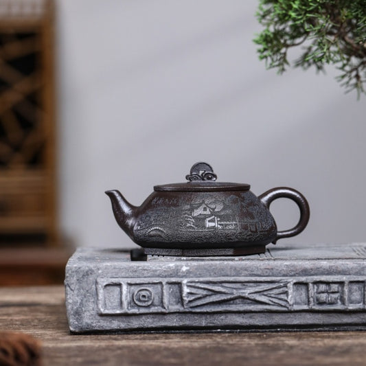Yixing Zisha Teapot [Qiao Piao] (Shi Huang - 340ml)