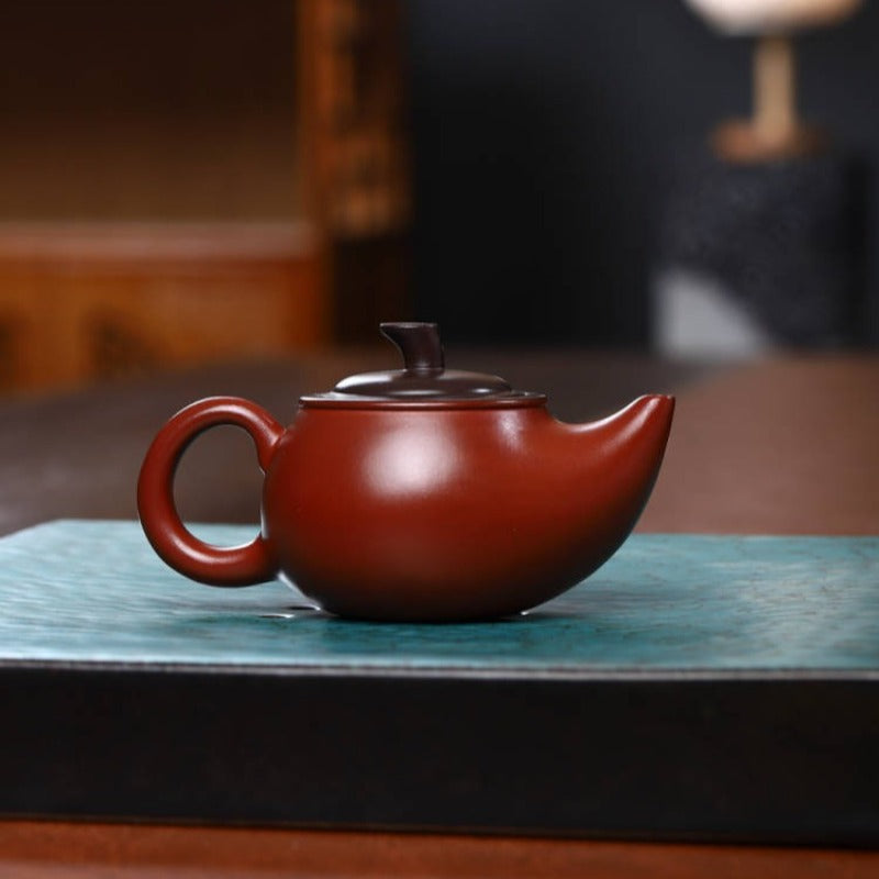 Vollständig handgefertigte Yixing Zisha Teekanne [Zweifarbige Röhrenkanne] (Hong Ni / Zi Ni - 170ml)