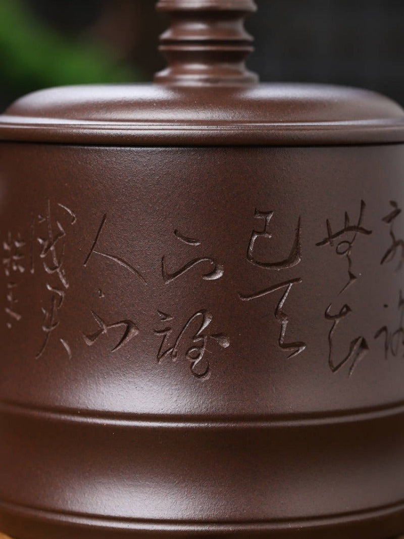 Tasse à thé Yixing Zisha entièrement faite à la main [bambou] (Lao Zi Ni - 430 ml)