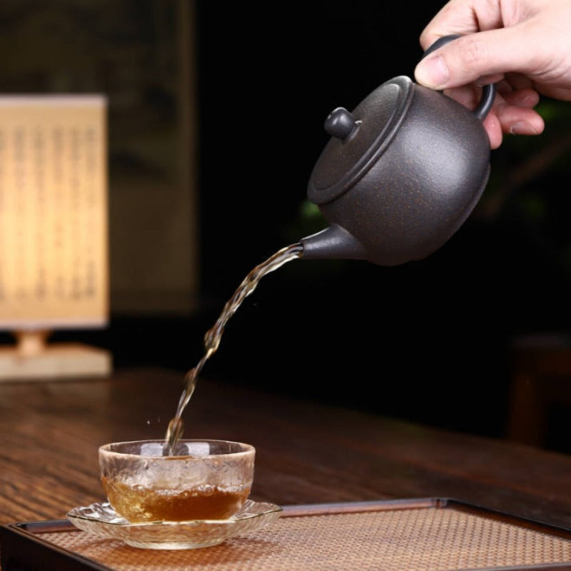 全手工宜兴紫砂茶壶 [汉瓦壶] (天青泥 - 250ml)