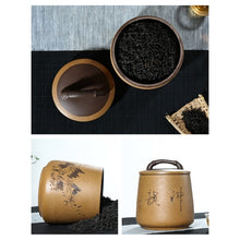 Load image into Gallery viewer, Yixing Zisha Tea Jar Tea Caddy [Four Seasons Shanshui] | 宜兴紫砂茶叶罐 存茶罐 [四季山水]
