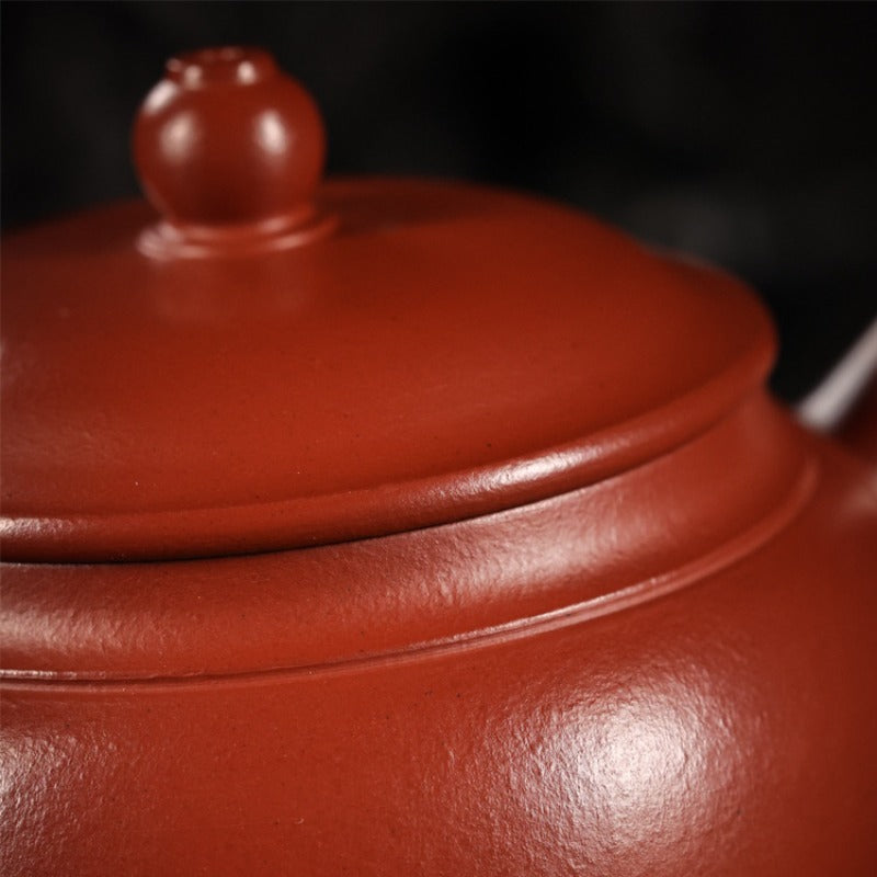 Vollständig handgefertigte Yixing-Zisha-Teekanne [Wide-mouthed Shui Ping] (Dahongpao - 220 ml)