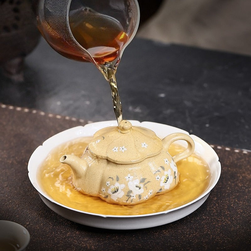 全手工宜兴紫砂茶壶 [隐翠] (本山绿泥 - 120ml)