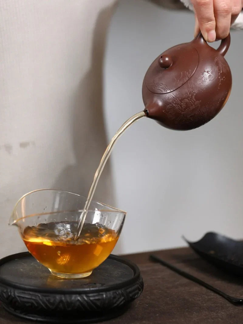 精工 宜兴紫砂茶壶 [报春西施] (革紫泥 - 200ml)