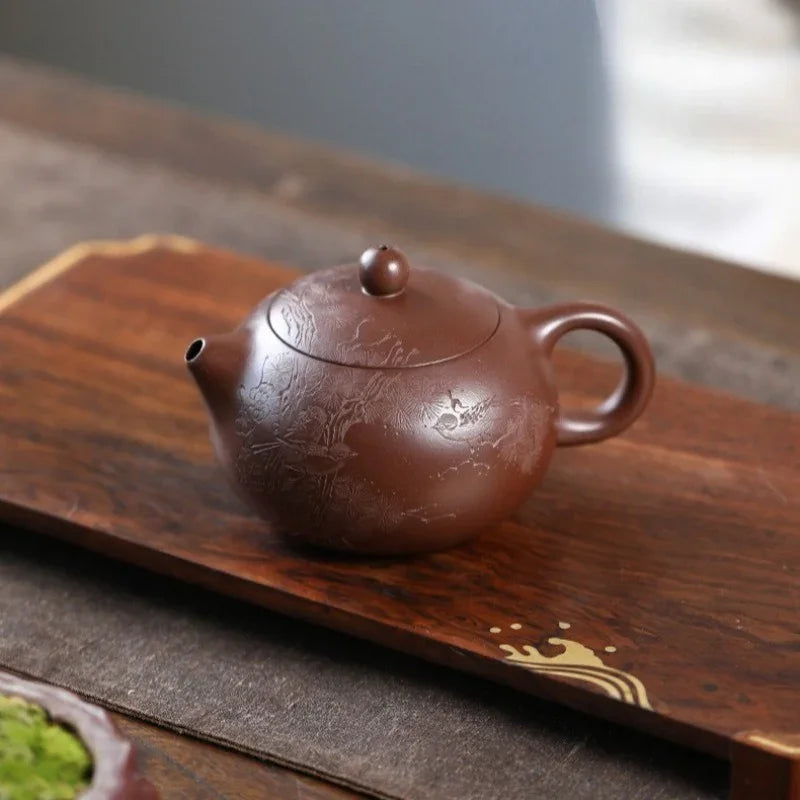 精工 宜兴紫砂茶壶 [报春西施] (革紫泥 - 200ml)