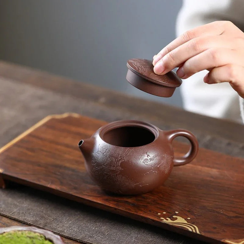 精工 宜兴紫砂茶壶 [报春西施] (革紫泥 - 200ml)