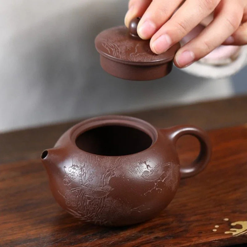 精工 宜兴紫砂茶壶 [报春西施] (革紫泥 - 200ml)