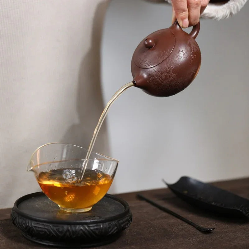 精工 宜兴紫砂茶壶 [报春西施] (革紫泥 - 200ml)