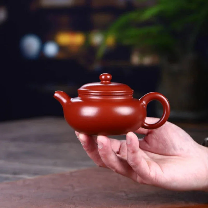 Teko Yixing Zisha yang Halus [Fanggu Pot] (Dahongpao -190ml)