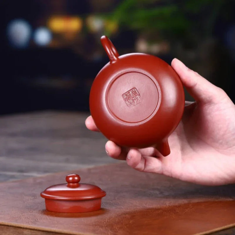 Teko Yixing Zisha yang Halus [Fanggu Pot] (Dahongpao -190ml)