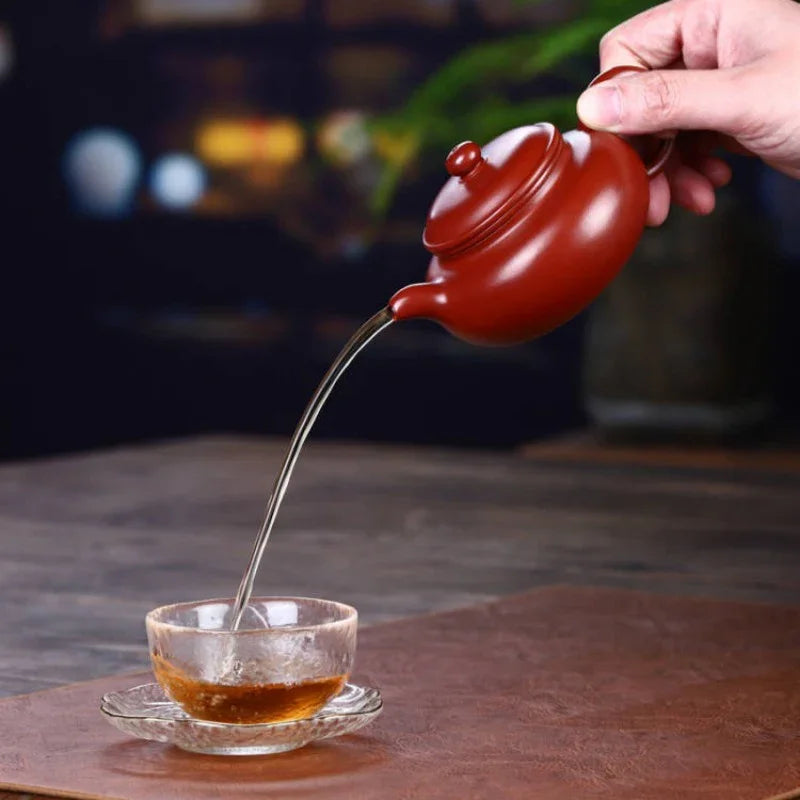Teko Yixing Zisha yang Halus [Fanggu Pot] (Dahongpao -190ml)