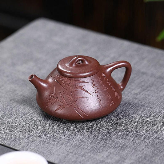 Teko Yixing Zisha yang Halus [Qingfeng Ziye Shi Piao] (Zi Ni - 180ml)
