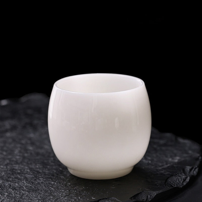 Tazza da tè Master in porcellana bianca giada di ghiaccio smaltata 80-110ml