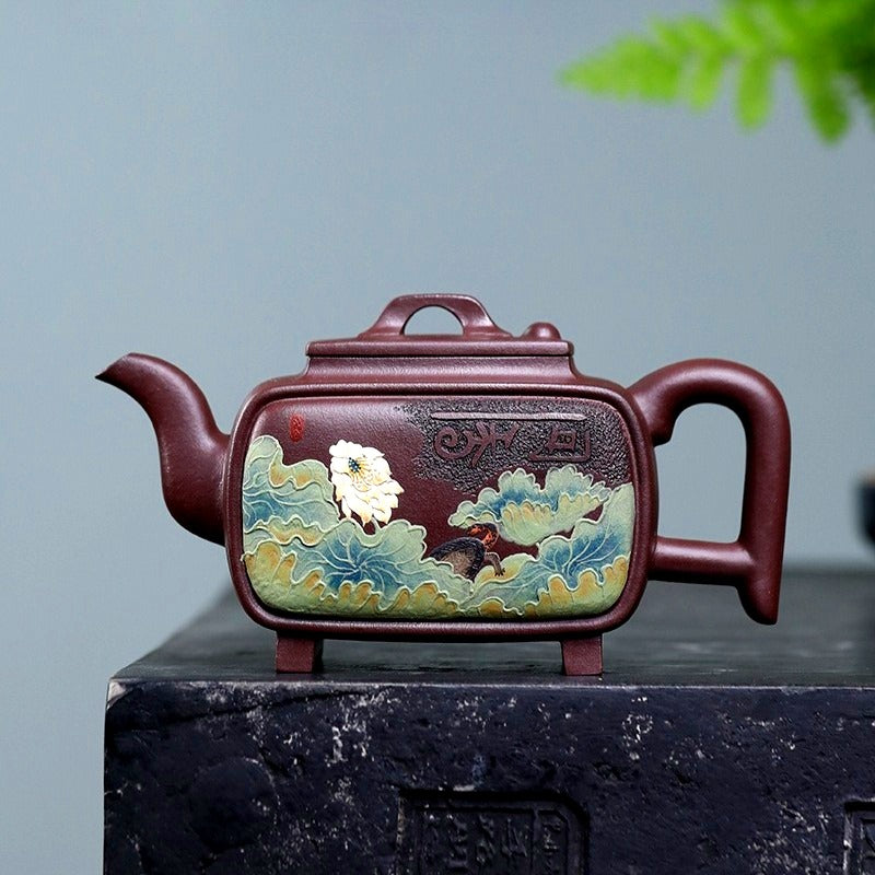 Théière Yixing Zisha entièrement faite à la main [Yi Mai Xiang Cheng] (Tian Qing Zi Ni - 520 ml)