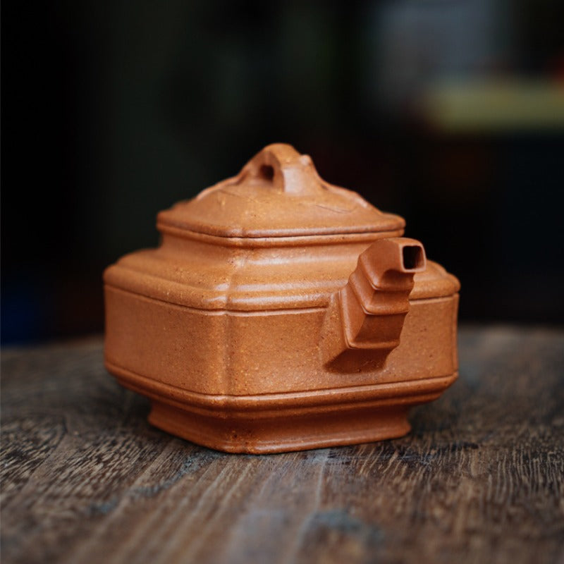 Full Handmade Yixing Zisha Teapot [Sifang Bamboo Pot] (Jiang Po Ni - 200ml)