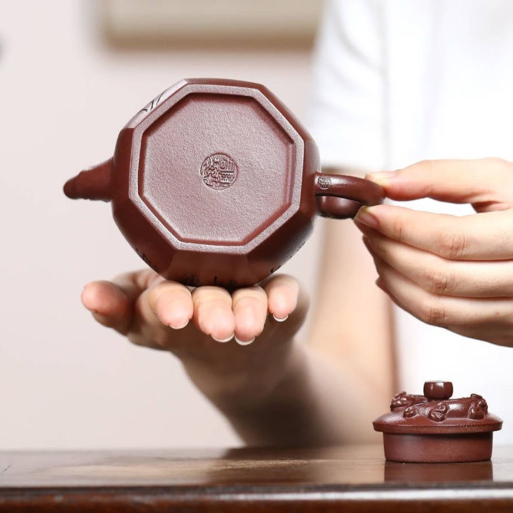 Full Handmade Yixing Zisha Teapot [Bamian Linglong Pot] (Zi Ni - 200ml)