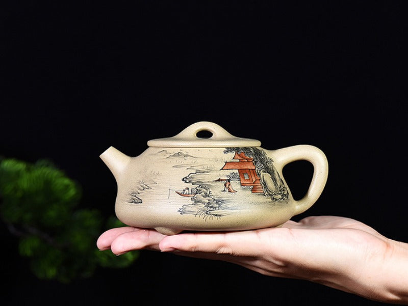 Full Handmade Yixing Zisha Teapot [Color Painted Jingzhou Shi Piao] (Duan Ni - 300ml) - YIQIN TEA HOUSE | yiqinteahouse.com | 200-300ml, full handmade zisha teapot, teapot, teaware