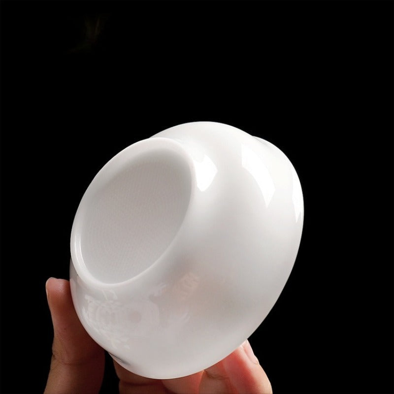 Ice Jade White Porcelain Glazed Tea Strainer [Yuan Zu]