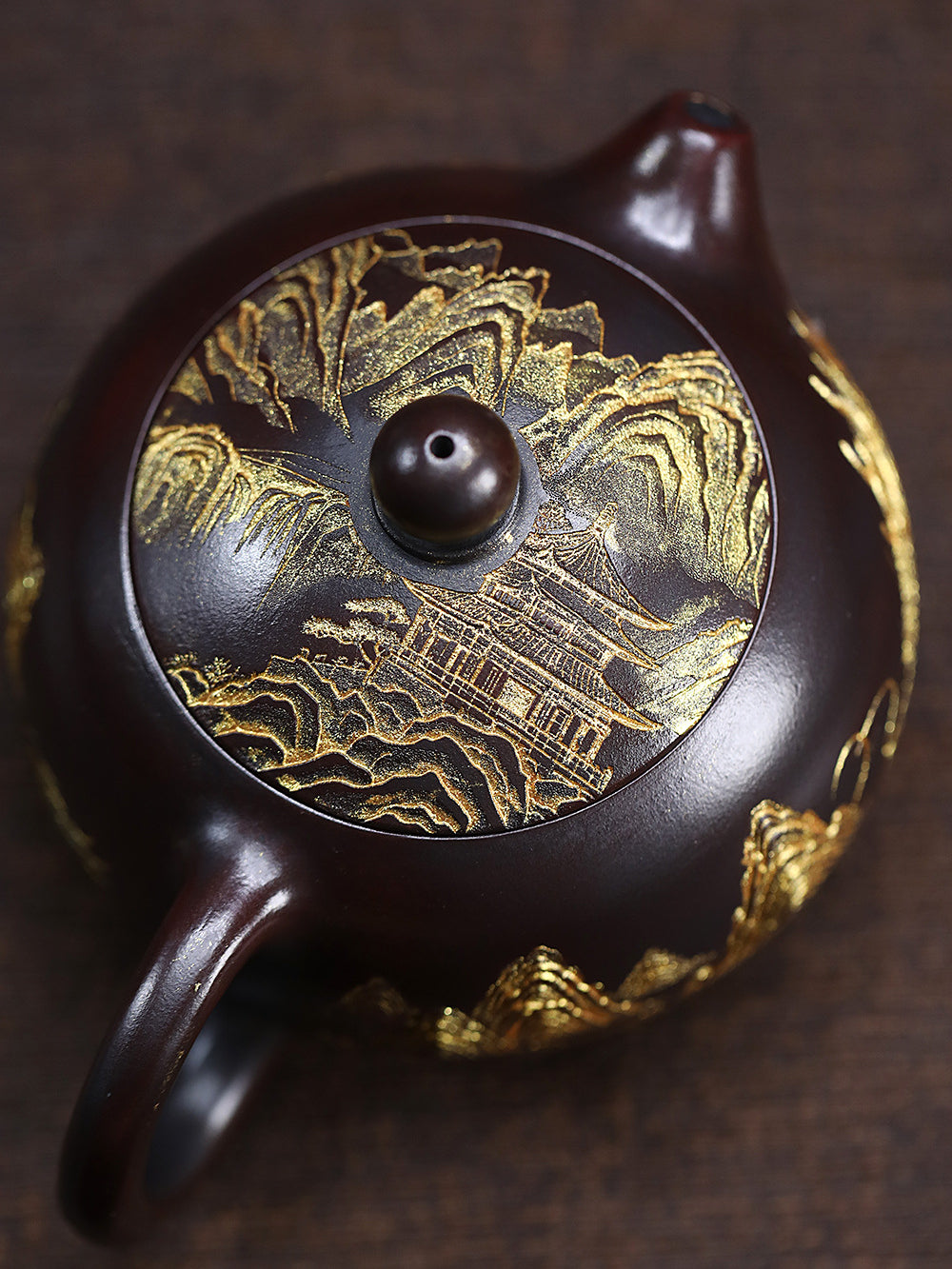 Théière Yixing Zisha [Dragon doré Xishi] (Gu Hong Ni - 300 ml)