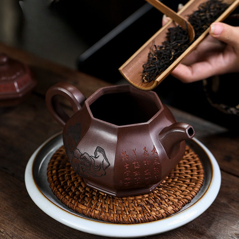 Yixing Zisha Teapot [Chu Han Zhen Ba] (Zi Jiao Ni - 540ml) - YIQIN TEA HOUSE | yiqinteahouse.com | >300ml, full handmade zisha teapot, teapot, teaware