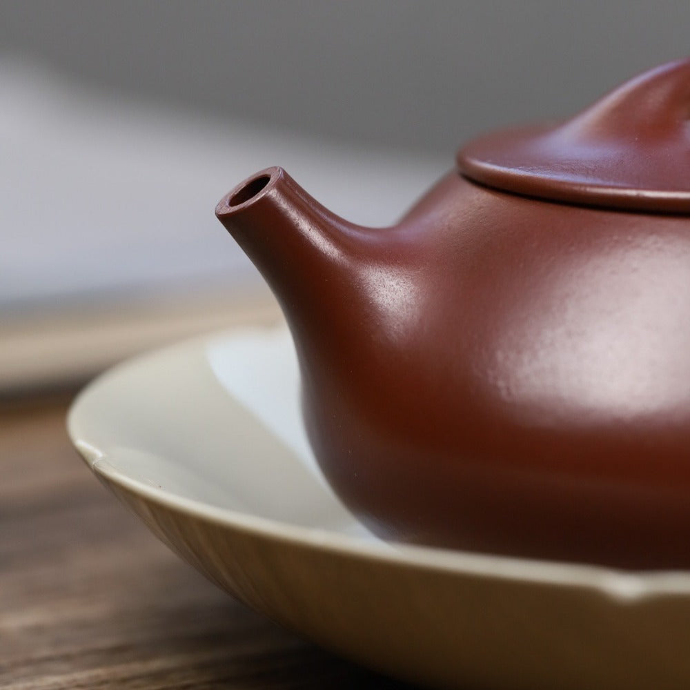 Théière Yixing Zisha entièrement faite à la main [Pot Jingzhou Shi Piao] (Zi Zhu Ni - 240 ml)