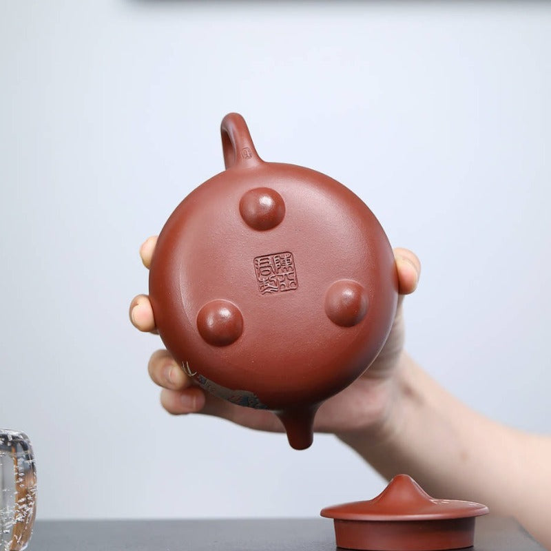 Full Handmade Yixing Zisha Teapot [Jingzhou Shi Piao Pot] (Hong Ni - 280ml)
