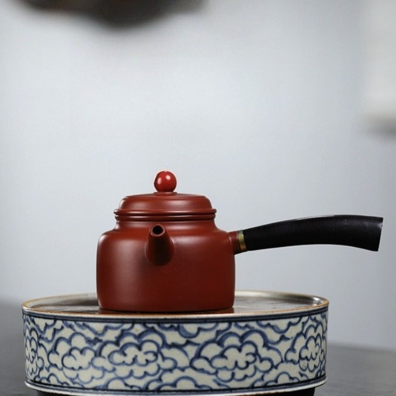 宜兴紫砂茶壶【唐羽德钟】（紫朱泥/大红袍 - 200ml）