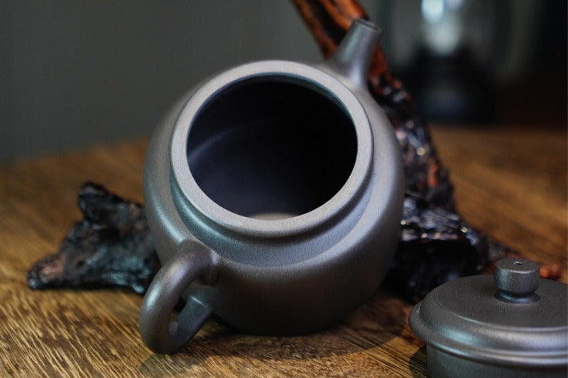 Théière Yixing Zisha entièrement faite à la main [Pot Dezhong] (Qinghui Ni - 190 ml)