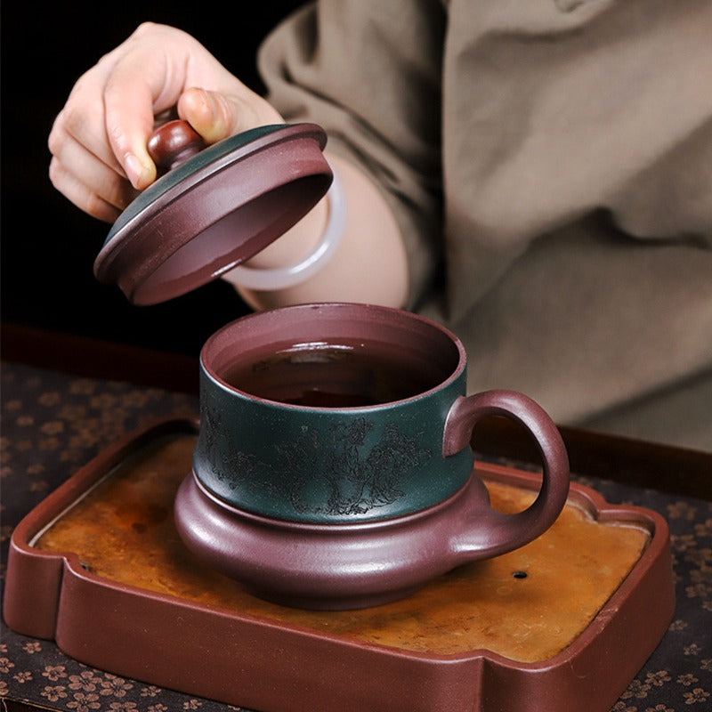 Master Handmade Yixing Zisha Tea Mug [Baxian Cheng Rui] (Jinsha Zi Ni - 480ml) - YIQIN TEA HOUSE | yiqinteahouse.com | tea mug, teaware