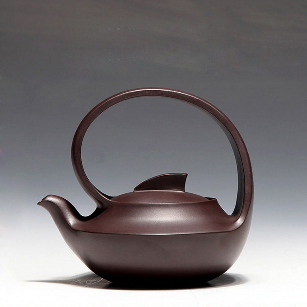 Full Handmade Yixing Zisha Teapot [Qu Hu Tiliang Pot] (Lao Zi Ni - 235/320ml)
