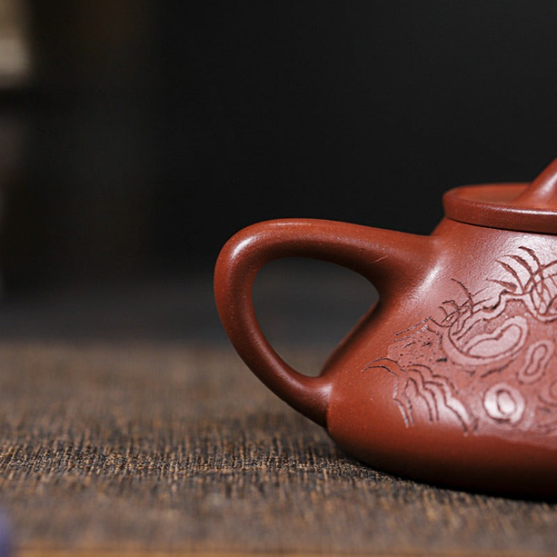 Full Handmade Yixing Zisha Teapot [Bamboo Happiness] (Hong Pi Long - 240ml) - YIQIN TEA HOUSE | yiqinteahouse.com | 200-300ml, full handmade zisha teapot, teapot, teaware