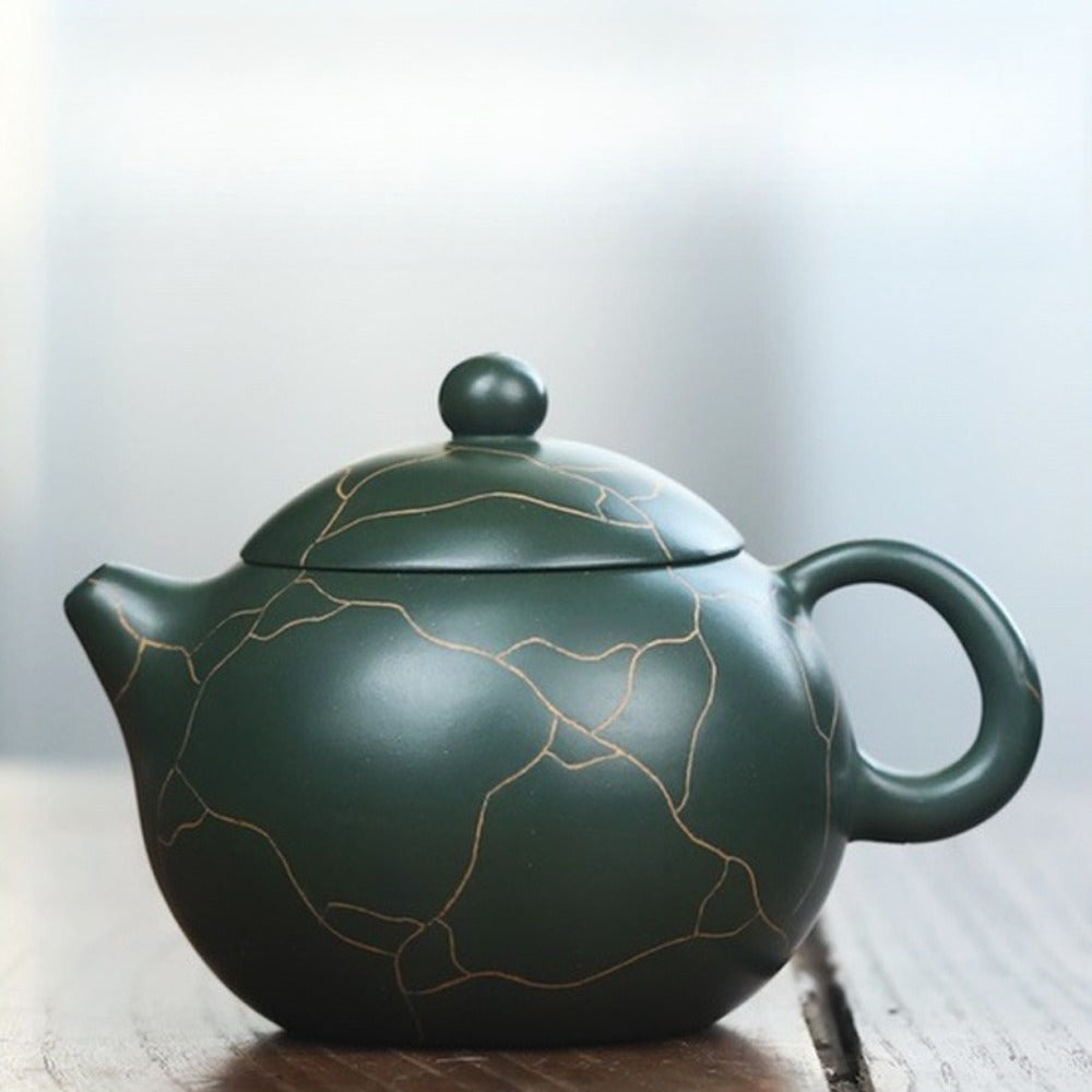 Full Handmade Yixing Zisha Teapot [Bing Wen Wendan Pot] (Minguo Lu Ni- 210ml)