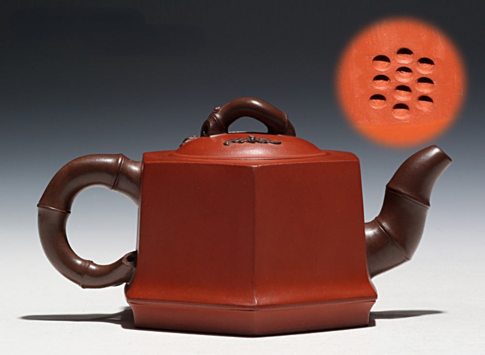 Full Handmade Yixing Zisha Teapot [Liufang Blessing Pot] (Hong Ni/Zi Ni - 160/240ml)