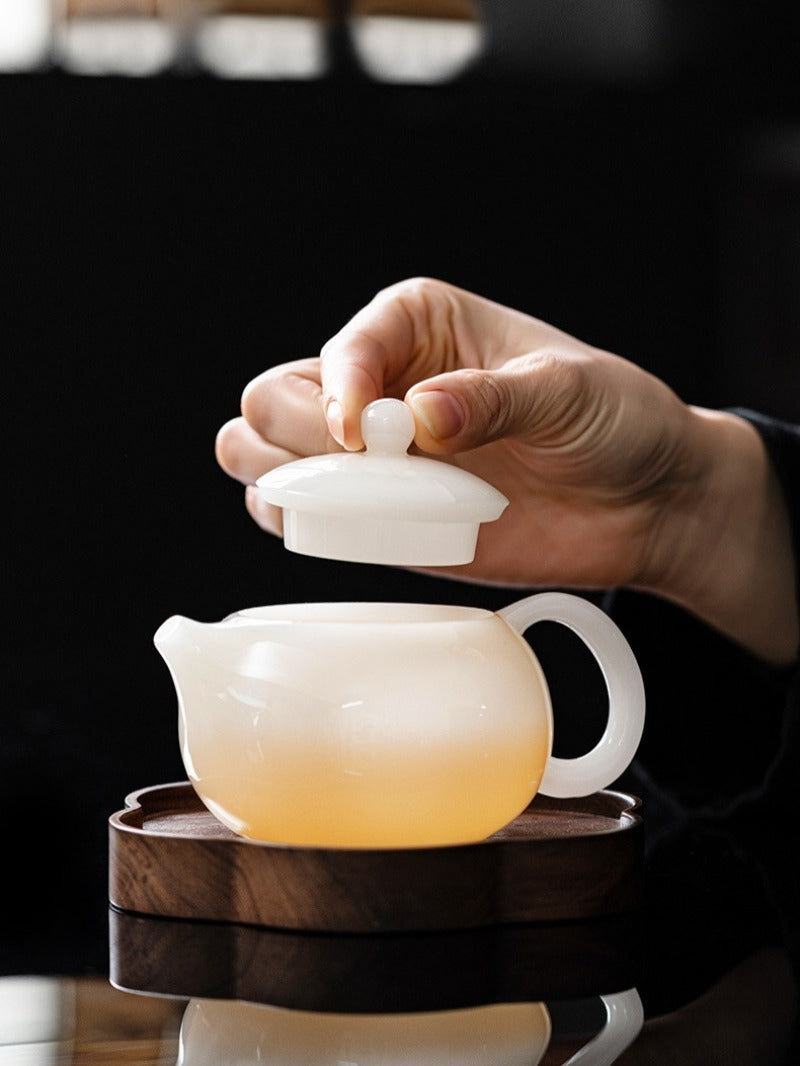 冰玉白玉瓷釉烧【西施壶】80/200/300ml