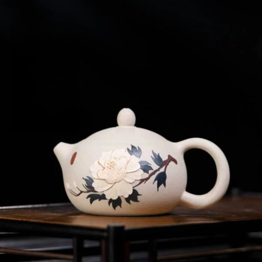 Yixing Zisha Teapot [Peony Xishi] (Bai Duan Ni - 230ml)