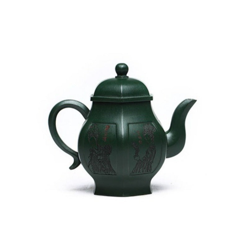 Théière Yixing Zisha entièrement faite à la main [Yitai Wan Qian] (Feicui Lu Ni - 300 ml)