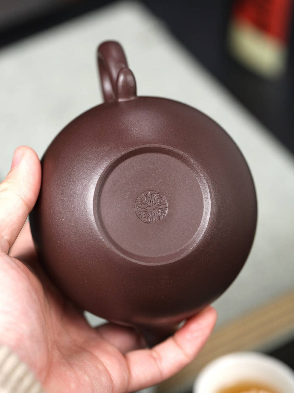 全手工宜兴紫砂茶壶 [莲子壶] (紫泥 - 350ml)